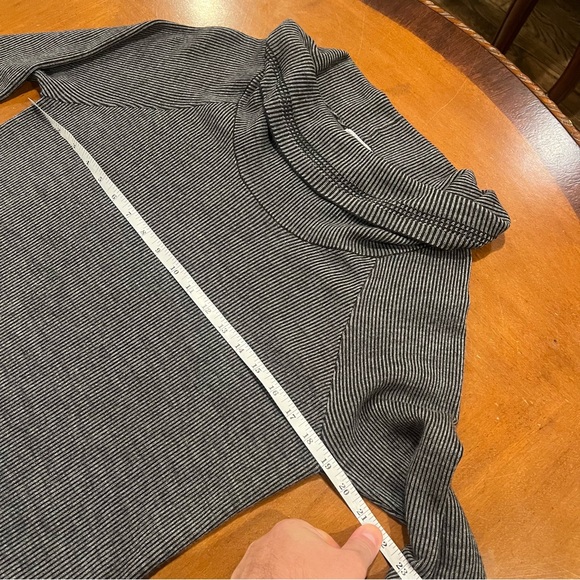 Toad & Co Merino Wool Uptown Sweater Dress Gray/Black Large Cowl Long-Sleeve - Picture 8 of 16